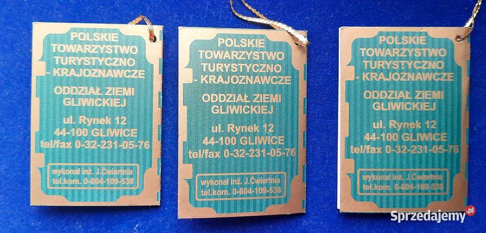 Pamiątkowe Żetony Medale PTTK 50 Lecie śląskie Gliwice