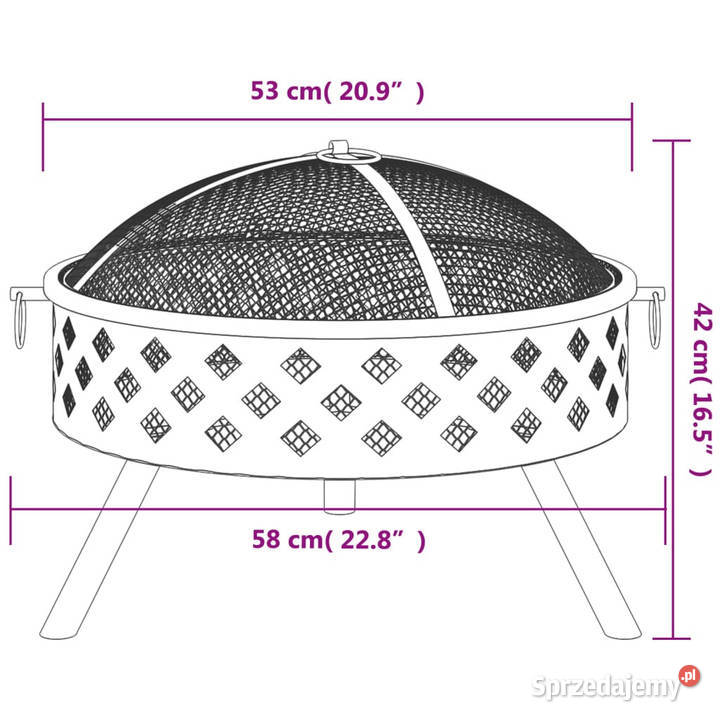 Palenisko z pogrzebaczem 58 XXL stal WM360062 mazowieckie Warszawa
