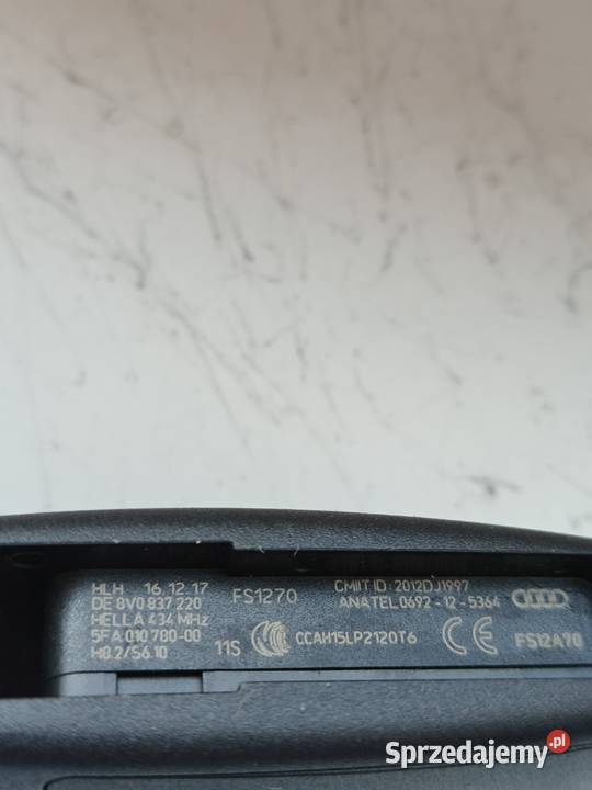 Kluczyk pilot Audi 5FA01078000 Oryginał NOWY małopolskie Zagórowa