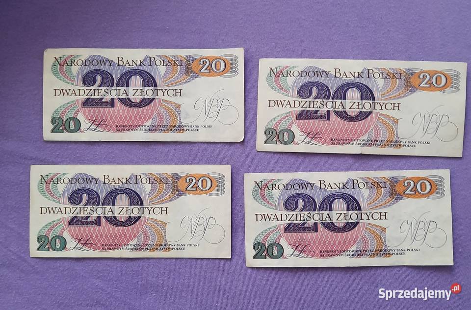Banknoty 20 z 1982 r Romuald Traugutt seria AB śląskie Sosnowiec