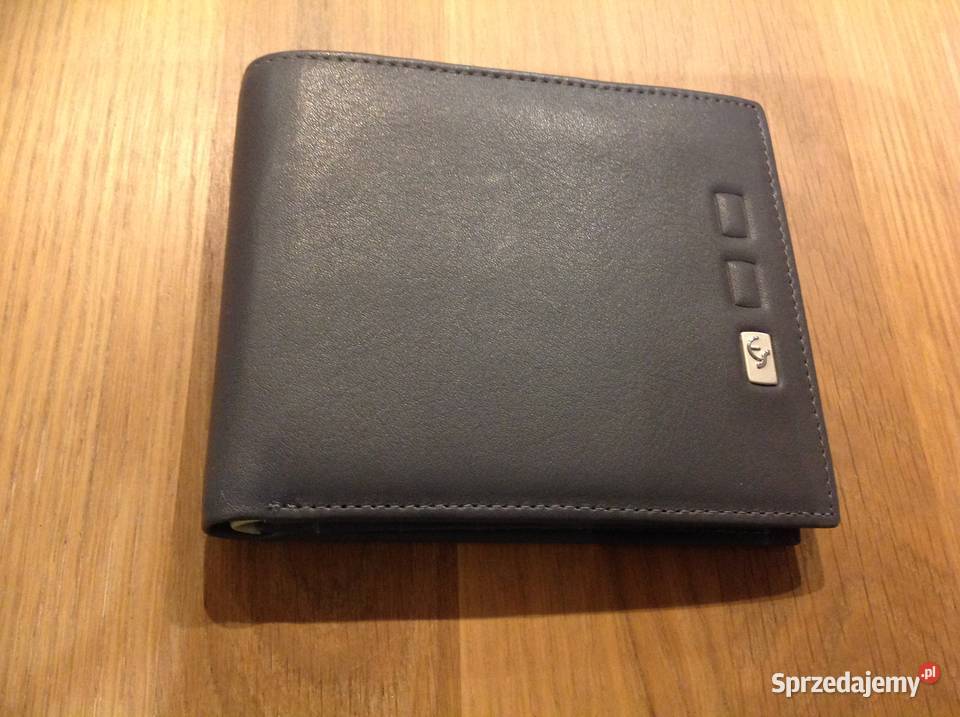 Portfel Skórzany Męski SzaryNowy Skóra Naturalna Galanteria i dodatki Nowa Sól