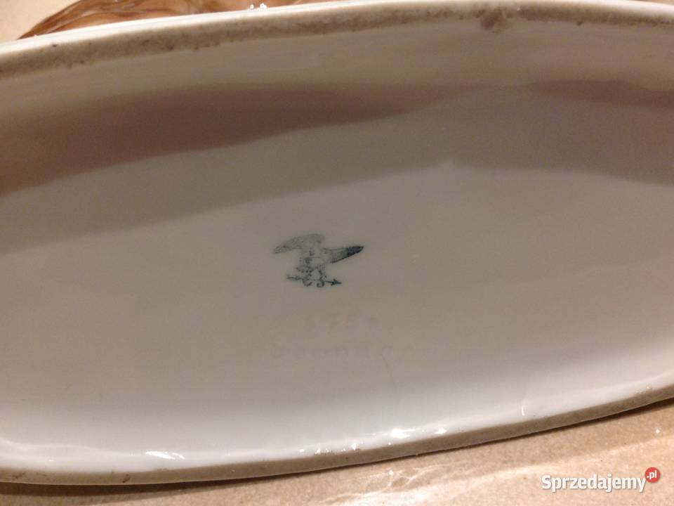 Stara Porcelanowa Figurka Pies Sygnowana Nowa Sól