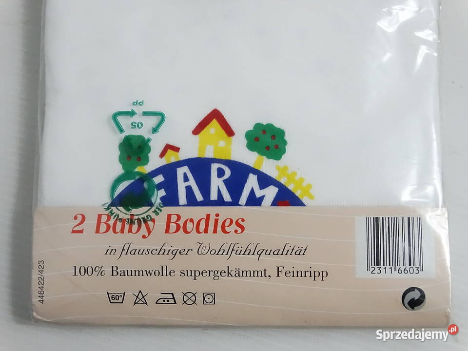 Zestaw Nowych Body Niemowlęcych 2pak 100 Bawełna Bluzki, koszulki i kaftaniki