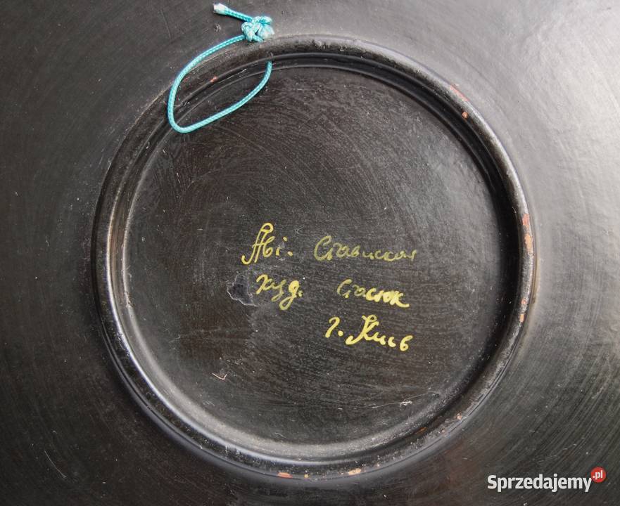 Drewniany malowany talerz do powieszenia Lublin sprzedam