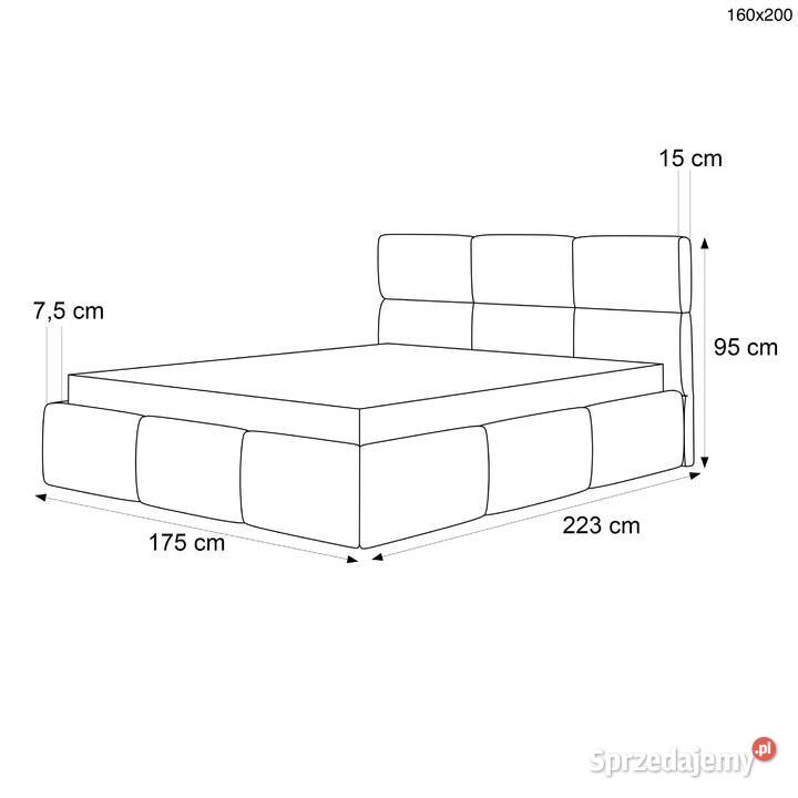 Łóżko tapicerowane z pojemnikiem Silva różne wielkopolskie