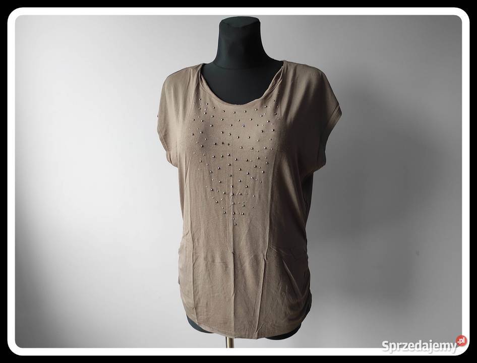 Bluzka damska beżowa 40 L 42 XL brązowy/beżowy