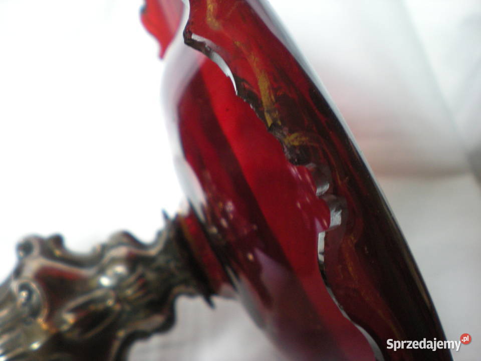 Piękna Patera Biedermeier Srebro 12 Szkło sprzedam
