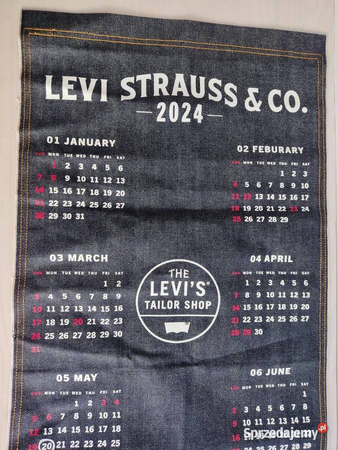 Kalendarz baner denim jeans Levi Strauss 2024 Głuchołazy