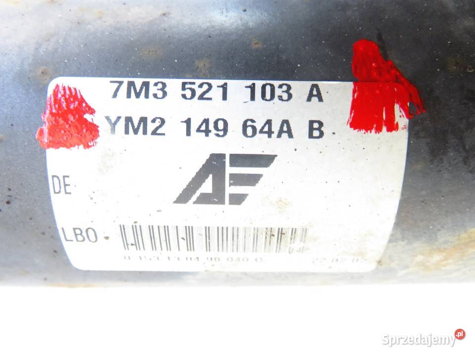 WAŁ NAPĘDOWY VW SHARAN I 19 TDI 4x4 7M3521103A osobowe Wały napędowe małopolskie