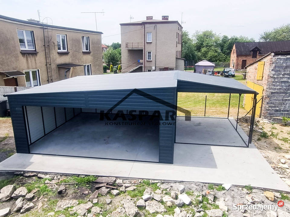 Garaż blaszany 7x6 wiata drzwi Antracyt GP128 kujawsko-pomorskie Grudziądz