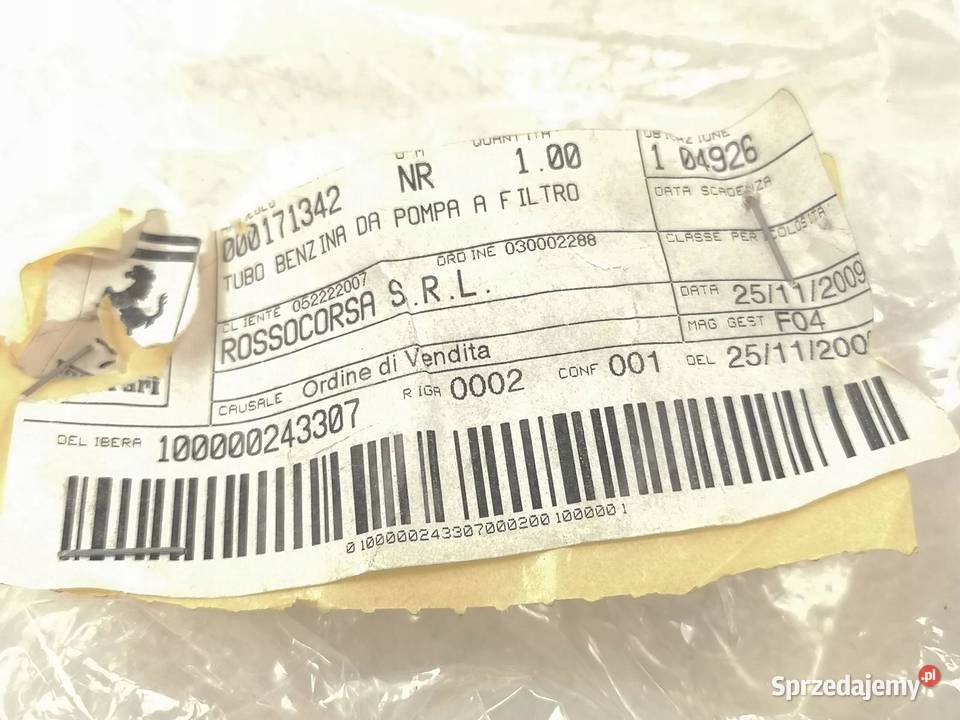 PRZEWÓD PALIWOWY FERRARI F355 27 52 lubelskie sprzedam