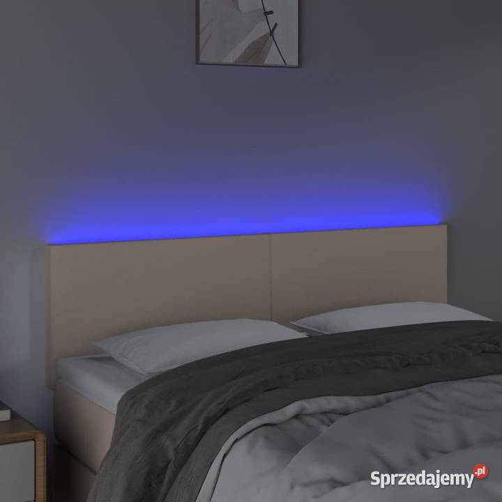 Zagłówek do łóżka z LED cappuccino 144x5x7888