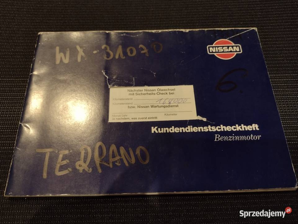 Nissan Terrano 94 Książka Gwarancyjna Serwisowa Poradniki, albumy i reportaże Łódź sprzedam