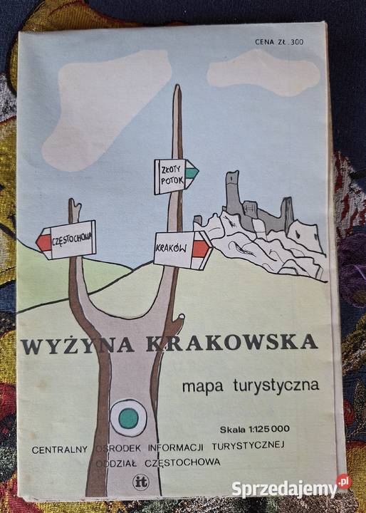 Wyżyna Krakowska mapa turystyczna 1125 000 Rok wydania 1989