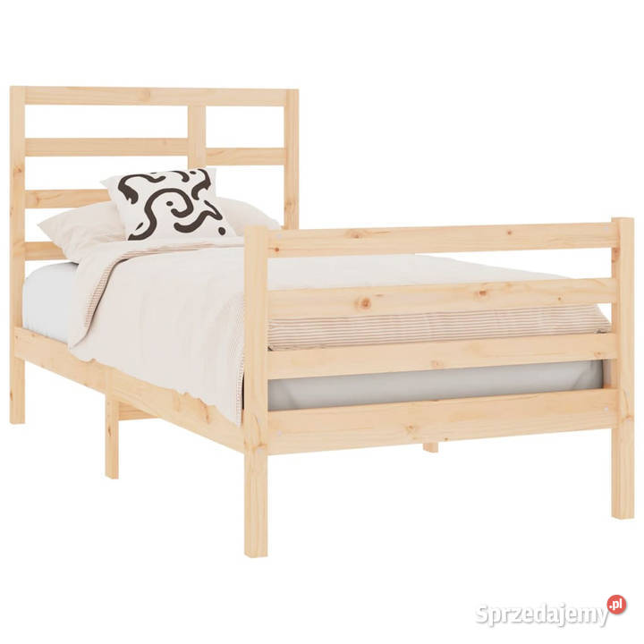 Rama łóżka lite drewno pojedyncza 75x190 Meble