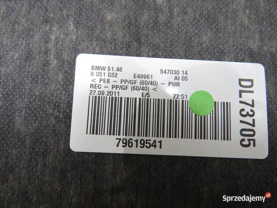 PÓŁKA BAGAŻNIKA TYŁ TYLNA BMW 6 F13 DL73705
