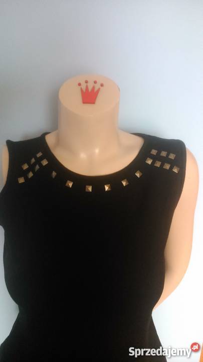 Bluzka z baskinką i ćwiekami MANGO rozmiar 38