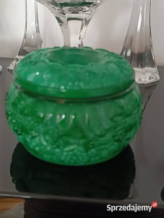 Schlevogt Puzdro artystyczne szkło malachitowe Jastrzębie-Zdrój