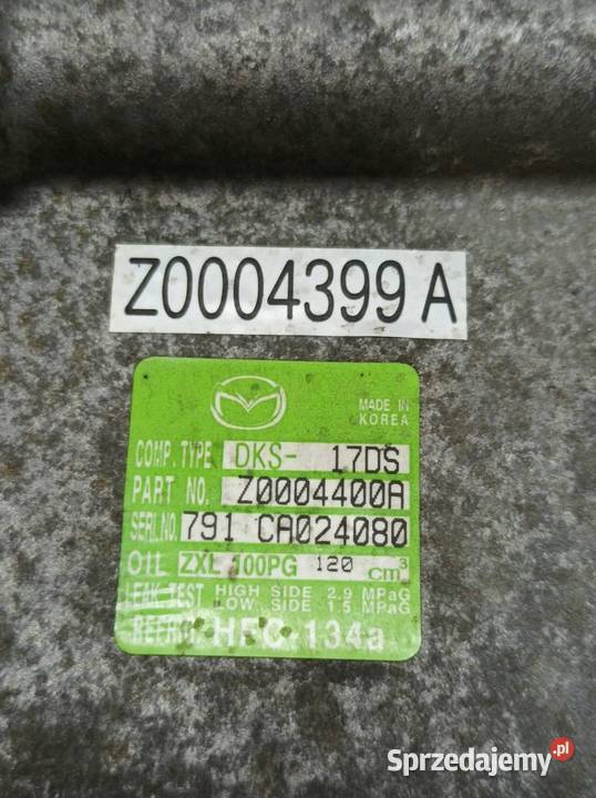 SPRĘŻARKA KLIMATYZACJI Z0004400A 20 16V Mazda 6