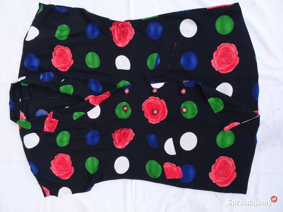 Żakiet letni dłuższy Dwurzędowy vintage 44 46 Odzież damska Nowy Sącz