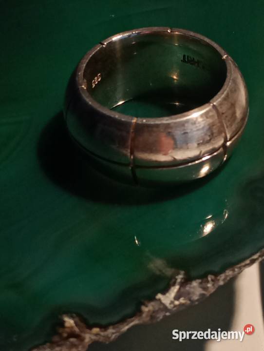 Pierścionek obrączka srebrna artystyczna śląskie Gliwice
