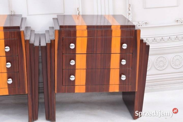 Dwie Komody Art Deco Stolik Nocny Szafki Szafy Nocne
