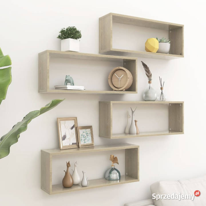 Półki ścienne kostki 4 dąb sonoma 60x15x23 Warszawa sprzedam