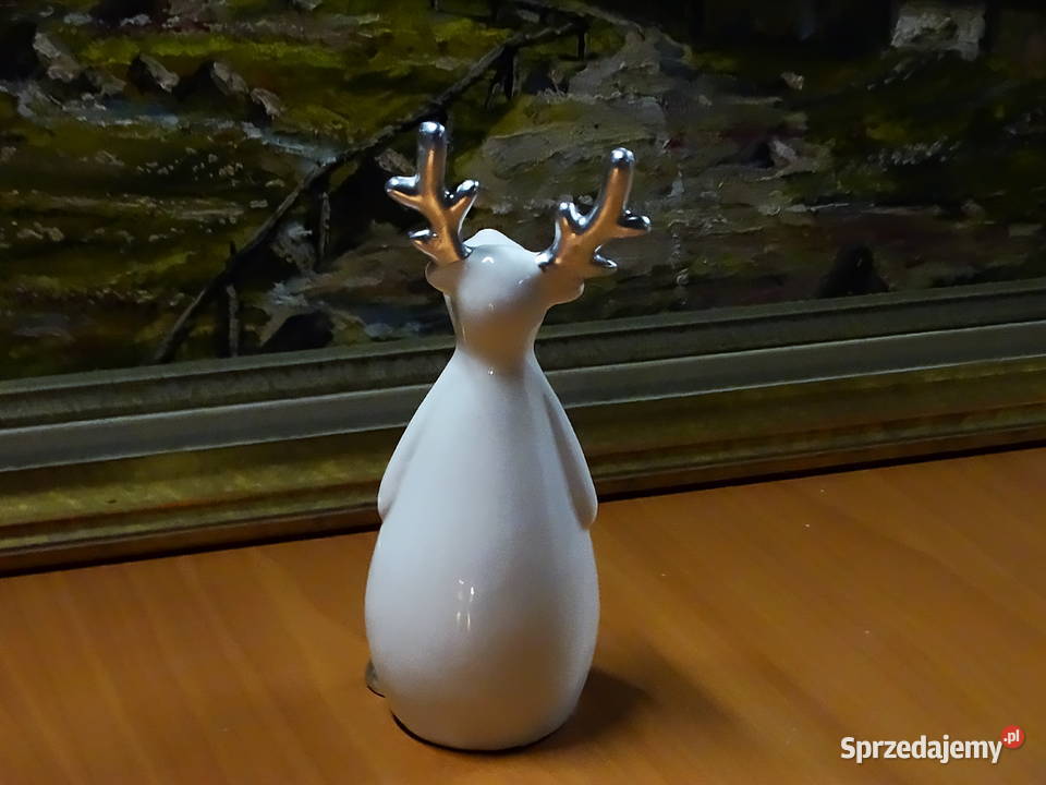 Ceramiczna figurka renifera z podświetlanymi Biłgoraj sprzedam