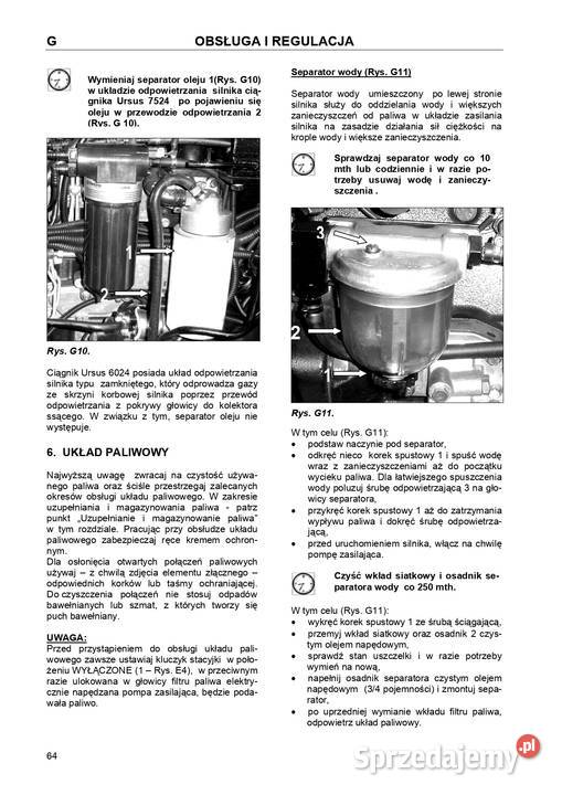 Instrukcja obsługi Ursus 6024 7524 Pozostałe