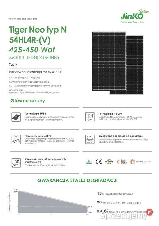 Panele fotowoltaiczne Jinko 445W JKM445N54HL4R