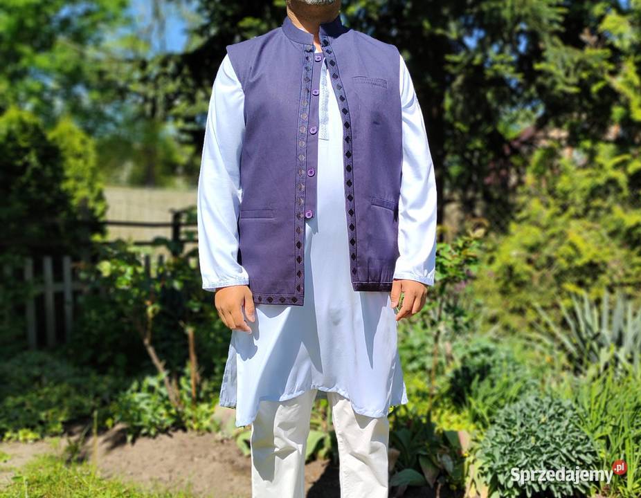 Kamizelka męska XL granatowa haft etniczna folk Rozmiar XL Szczecin