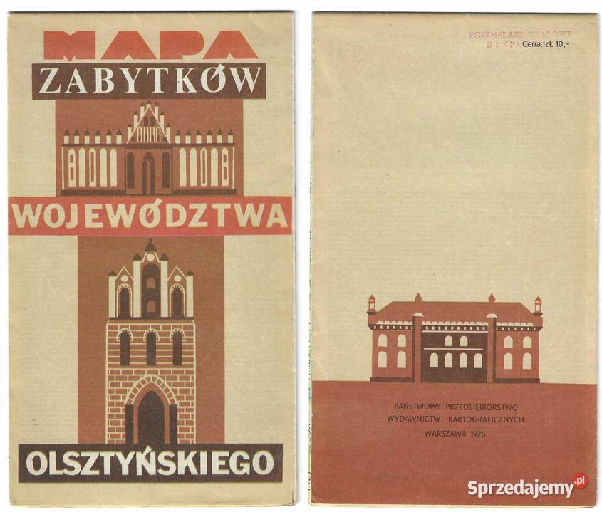 Mapa zabytków województwa olsztyńskiego wyd II Warszawa sprzedam