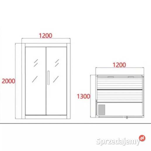 Sauna fińska sucha szklana nowa 2os piec 230V Siedlisko