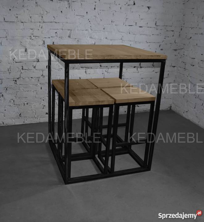 Zestaw barowy h1 loft interrior Stoły, krzesła, biurka Odolanów sprzedam