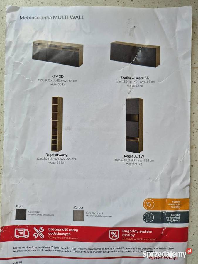 Meblościanka rtv Multi Wall Mwble Agata Meble do salonu Czeladź sprzedam