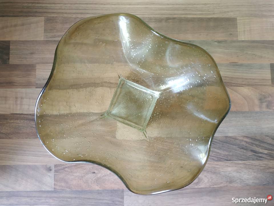 Szklane naczynie misa patera zgniła zieleń mazowieckie Warszawa