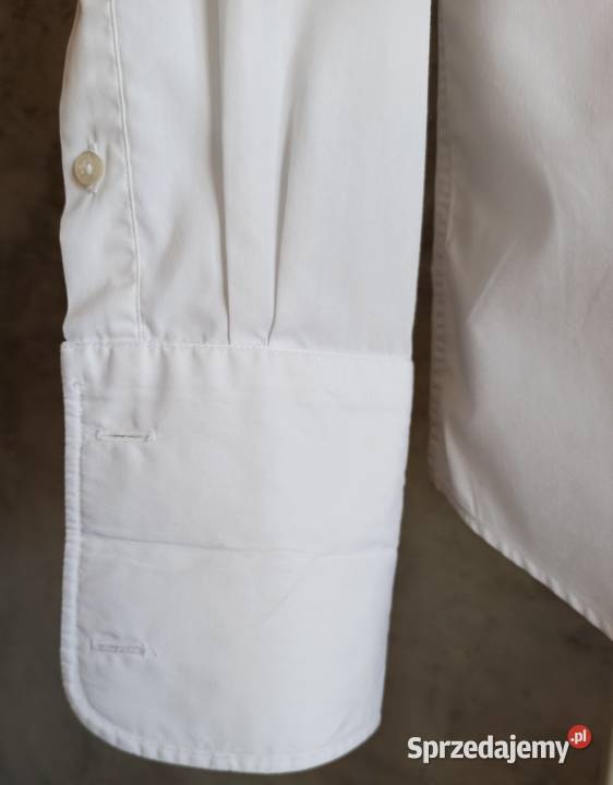 Koszula biała męska rozmiar 39 z mankietami slim Rozmiar M