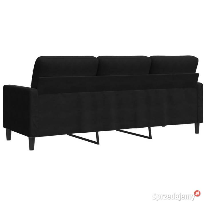 Sofa 3osobowa czarny 180 tapicerowana aksamitem Warszawa
