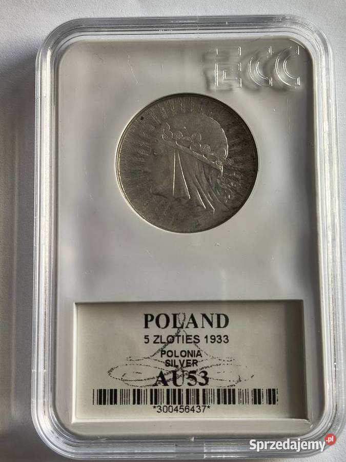 5 1933 Polonia grading GNC nota AU 53 Szczecin sprzedam