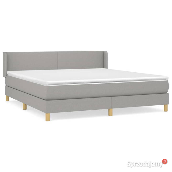 Łóżko kontynentalne z materacem jasnoszare 88cm mazowieckie