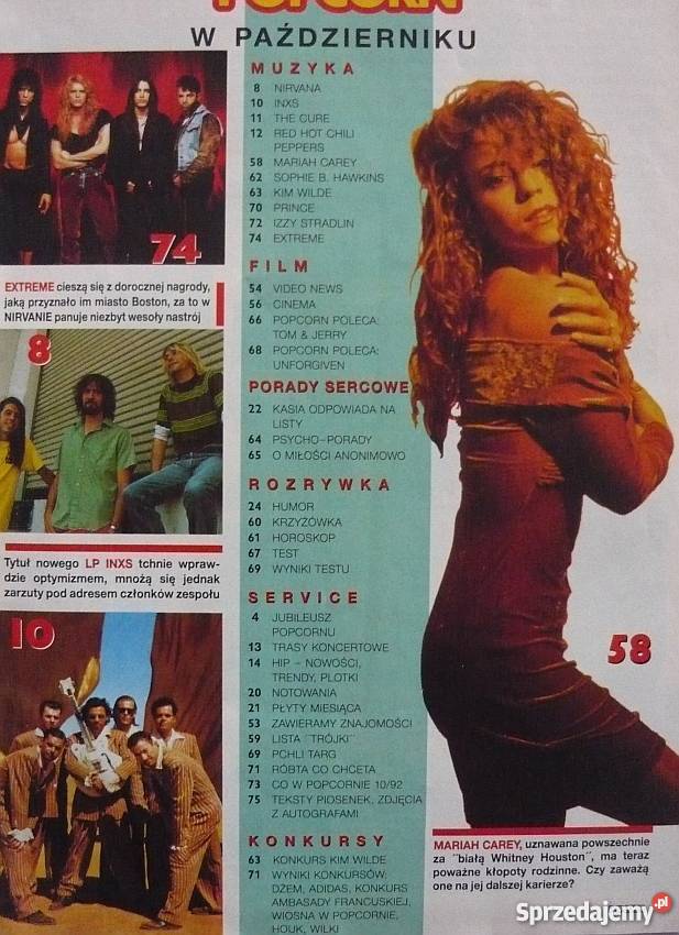 POPCORN 10 1992 NIRVANA AUTOGRAFY Rok wydania 1992
