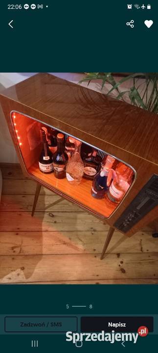 Barek retro tv led vintage fornir