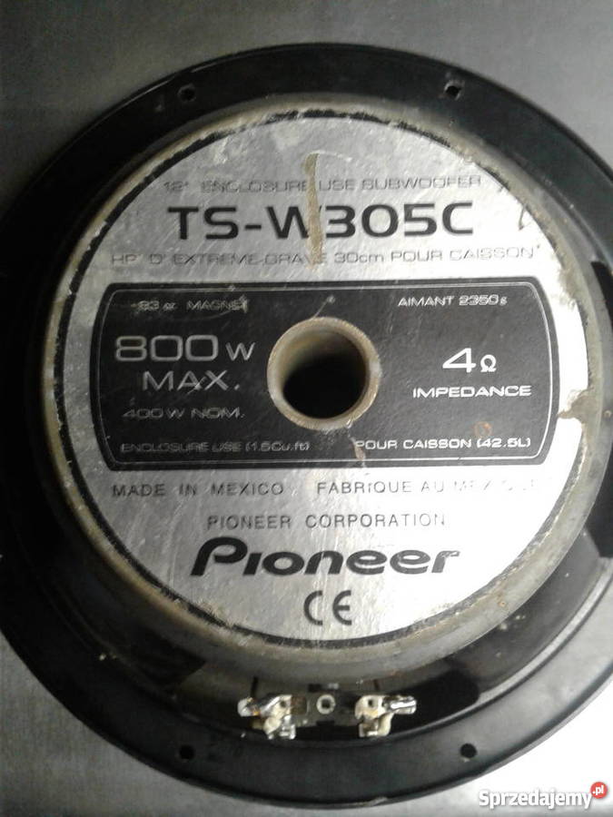 sprzedam głośnik 30 Pioneer TSW305C 800w Głośniki Hrubieszów sprzedam