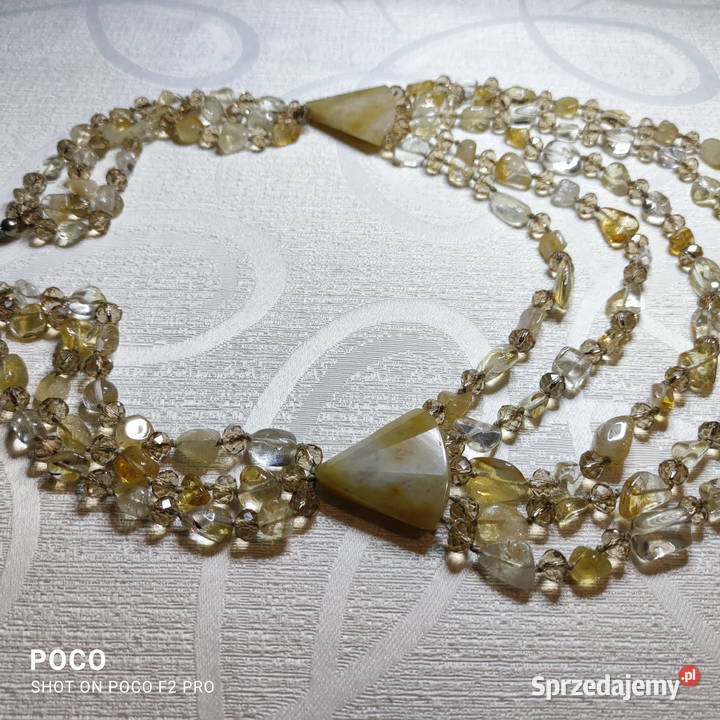 Przepiękny naszyjnik korale kolia z cytrynu Wrocław sprzedam