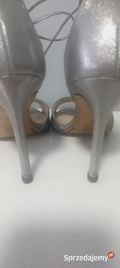 Sandały srebrne skóra naturalna 38 Neścior Gdańsk