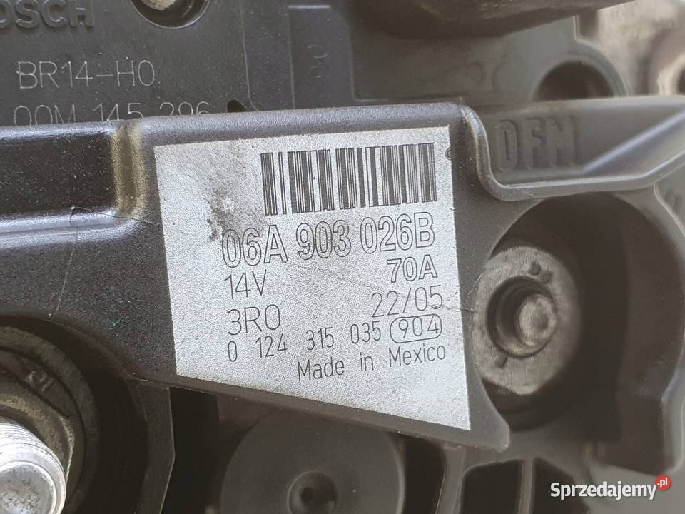 ALTERNATOR VW Golf V 16 8V 06A903026B bosch 70A Chełm