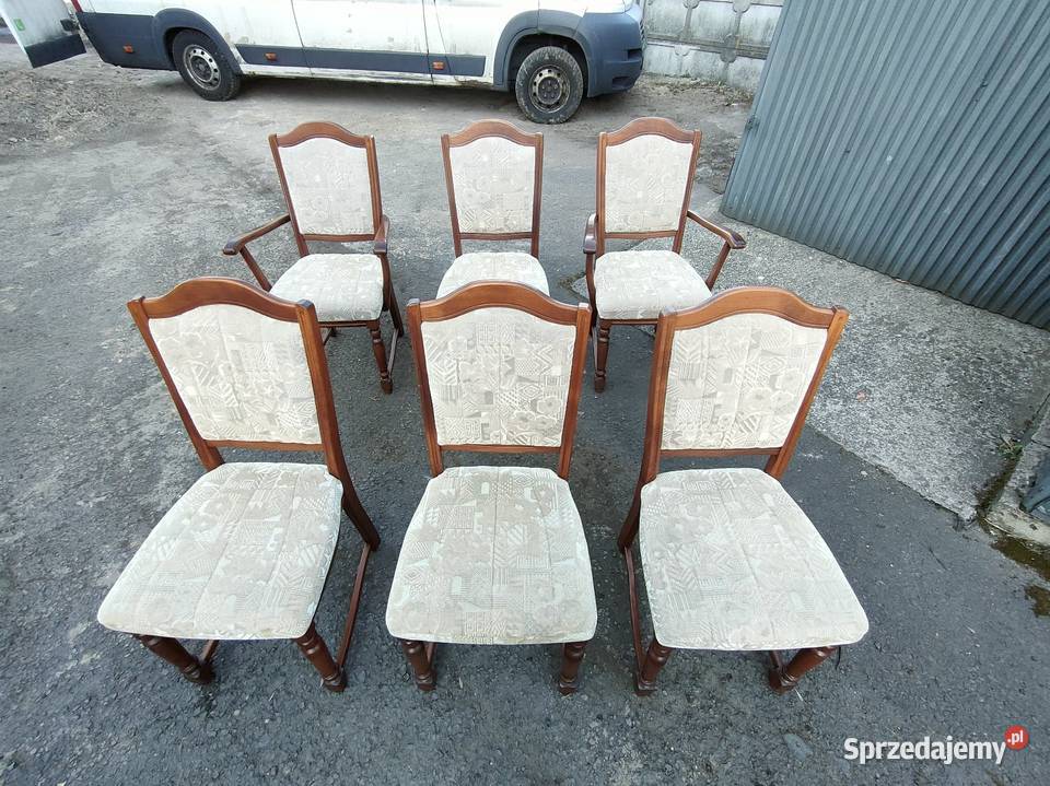 Krzesła drewniane komplet 6 sztuk klasyczny Katowice sprzedam