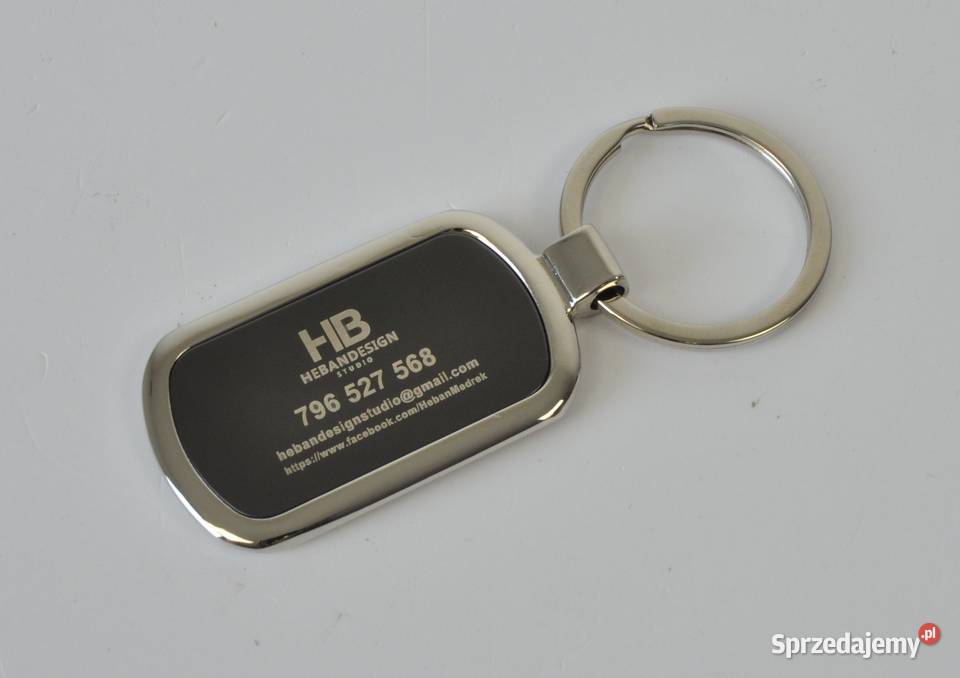 Brelok metalowy jednostronny grawer 50 breloczki Leżajsk