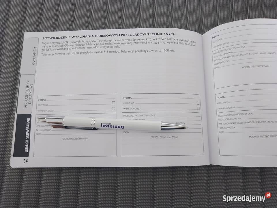 FIAT 2011 Książka Gwarancyjna Serwisowa CZYSTA motoryzacja, transport łódzkie Łódź