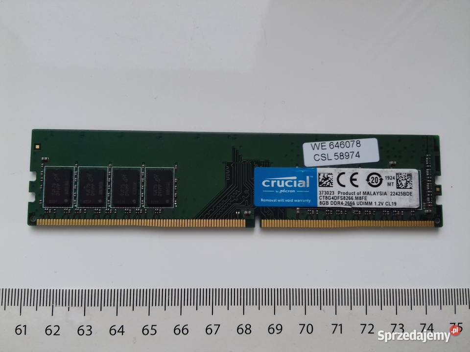 Crucial DDR4 8GB niesprawny 2666MHz CL19 Bydgoszcz